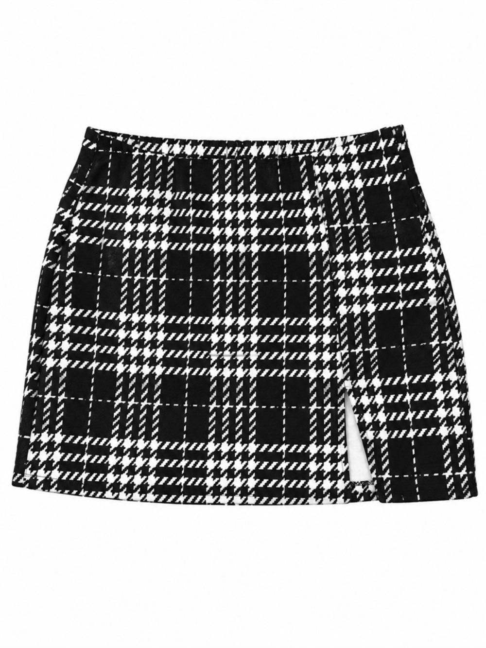 SHEIN Black White Plaid Mini Skirt Preppy Gossip Girl Academia